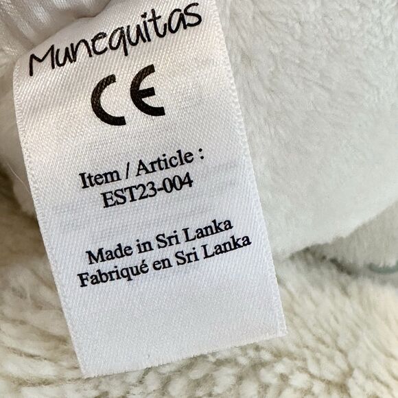 Munequitas White Bunny Rabbit Polka Dot Plush Ears Spot Cherish Friends Lovey - Picture 4 of 5